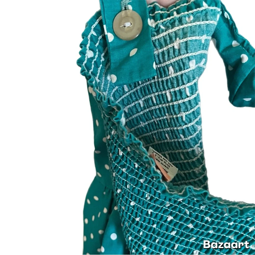 Vintage 1960's Polka Dot Sweetheart Full Skirt Midi Convertible Dress Si… - Picture 3 of 8